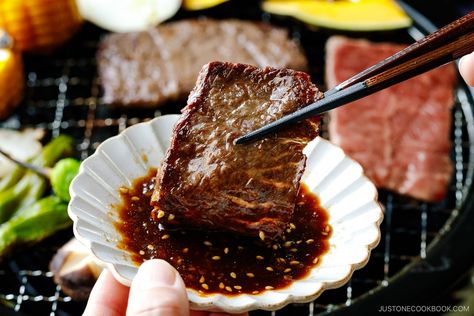 Yakiniku sauce is a sweet and flavorful Japanese BBQ sauce. It's perfect for dipping thinly sliced of well-marbled short rib and other grilled goodies. #yakiniku #japanesebbq | Easy Japanese Recipes at JustOneCookbook.com Japanese Sauces, Yakiniku Sauce, Japanese Bbq Sauce, Sauce Ideas, Spring Roll Sauce, Japanese Bbq, Just One Cookbook, Japanese Sauce, Japanese Sweet Potato