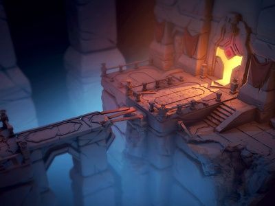 Dwarf Level game door bridge moria dwarf fantasy level ruins cave 3dsmax zbrush 3d Underground Ruins, Dwarven City, Idle Game, Low Poly Art, Arte Cyberpunk, Fantasy City, Biome, Fantasy Setting, Game Concept Art