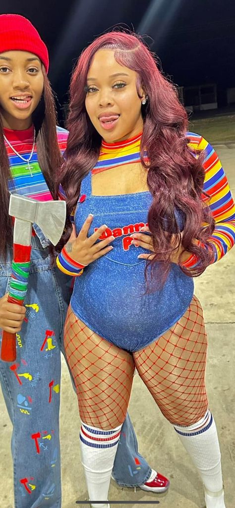 Halloween Costume Chucky, Costume Black Women, Chucky Costume, Angel Halloween, Halloween Fits, Angel Halloween Costumes, Everskies Fits, Hot Halloween, Birthday Outfits