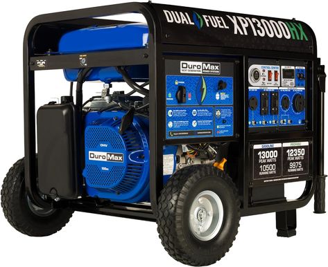 With 13,000 watts of power, the XP13000HX Dual Fuel generator will keep your whole home running during a storm or power outage, while protecting your family from harmful fumes with CO Alert Generators For Home Use, Power & Electrical Supplies, Dual Fuel Generator, Transfer Switch, Generator House, Portable Generator, Portable House, Power Outage, Fuel Gas