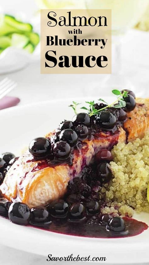 Salmon With Blueberry Sauce, White King Salmon Recipe, Norwegian Salmon Recipes, Wild Alaskan Salmon Recipes, Blueberry Salmon, Alaskan Recipes, Best Salmon Recipe, Sauce For Salmon, Salmon Fillet