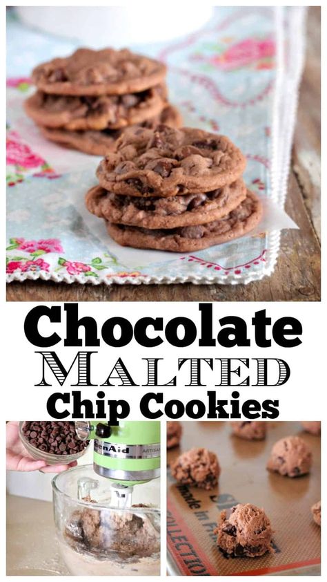 Malt Cookies, Malt Recipe, Chocolate Cookie Recipe, Picky Palate, Homemade Sugar Cookies, Chocolate Malt, Kinds Of Cookies, Malted Milk, Chocolate Cookie Recipes