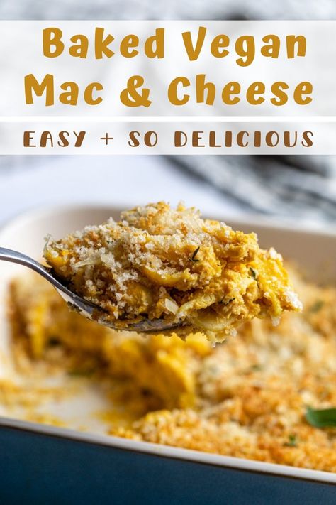 This Baked Vegan Mac and Cheese is so simple to make and the ultimate comfort food! The whole thing comes together in no time! Baked Vegan Mac And Cheese, Mac And Cheese Healthy, Mac And Cheese Sauce, Squash Mac And Cheese, Cashew Cheese Sauce, Butternut Squash Mac, Easy Mac N Cheese, Vegan Butternut Squash, Butternut Squash Mac And Cheese