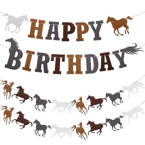 Perfect for a horse girl/boy birthday! The horse banner is made of felt, durable and reusable; Due to the high-quality materials, it looks delicate and can be used for a long time. The size of the felt banner is about 14x 18cm / 5.51 x 5.9inch Horse Birthday Party Decorations, Felt Horse, Horse Birthday Party, Party Decoration Items, Horse Birthday Parties, Birthday Flags, Birthday Garland, Horses Theme, Felt Banner