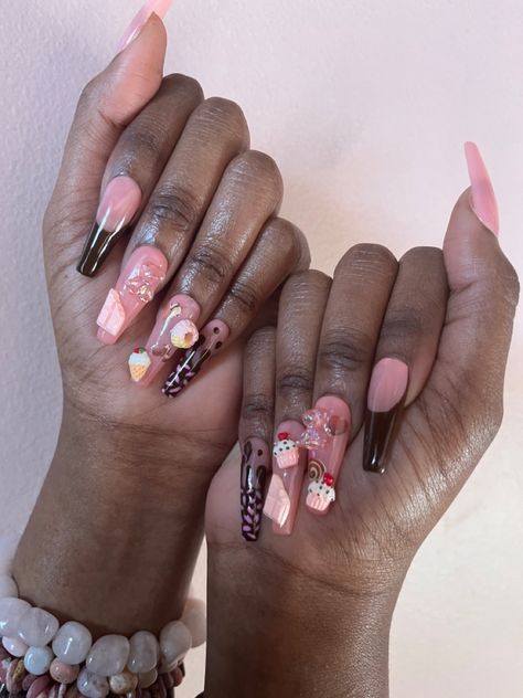 pink dessert kawaii press on gel nails #nails #pinknails #kawaii #nailinspiration #gelnails #pressonnails #nailart Dessert Nails, Kawaii Dessert, Best Acrylic Nails, Nail Tech, Press On Nails, Nail Inspo, Acrylic Nails, Nails, Pink