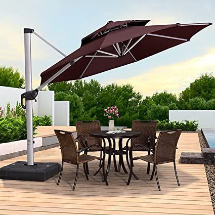 TRGCJGH Outdoor Market Cantilever Umbrella,Offset Hanging Patio Umbrella,for Lawn, Garden, Deck, Backyard,Pool,3.53.5m Capira, Best Patio Umbrella, Beach Patio, Patio Picnic, Cantilever Patio Umbrella, Offset Umbrella, Garden Parasols, Garden Umbrella, Cantilever Umbrella