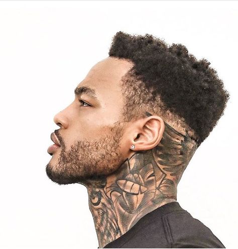 Neck Tattoos For Black Men, Tattoos For Black Men, Jeff Logan, Neck Tattoos For Men, Hairstyles For All Hair Types, Afro Men, Gorgeous Hairstyles, Neck Tattoo For Guys, Neck Tattoos