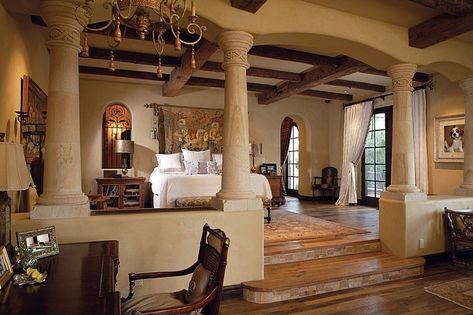 warm master bedroom - - Image Search Results Luxurious Master Bedrooms, Rustic Coastal, Sanctuary Bedroom, Casas Coloniales, Spanish Style Homes, Bedroom Floor Plans, Luxury Bedroom Master, Elegant Bedroom, Bedroom Flooring