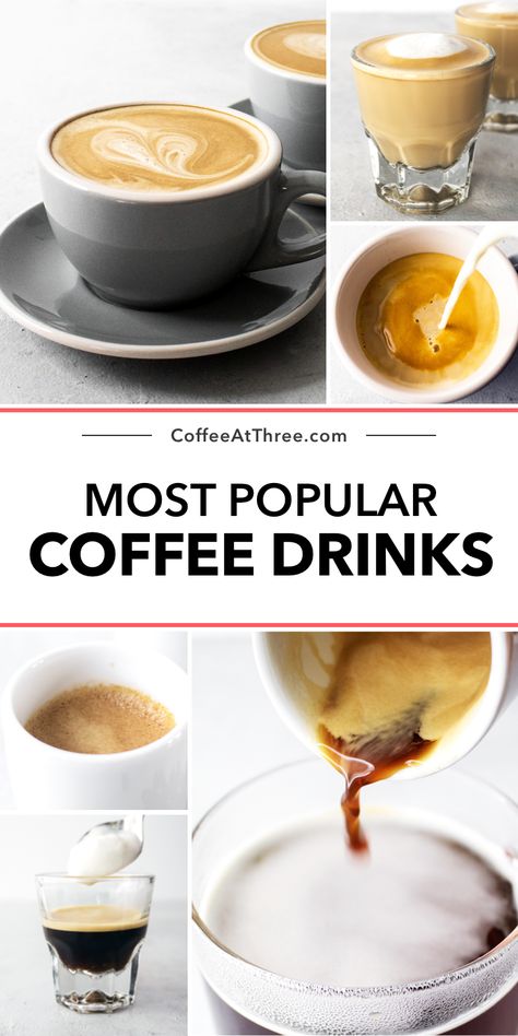 Trending Coffee Drinks, Homemade Espresso Drinks Recipes, Espresso Recipe, How To Make Espresso Drinks, Diy Espresso Drinks, Esspreso Coffe Recipes, Diy Coffee Drinks At Home, Espresso Drinks At Home, Drinks To Make With Espresso Machine