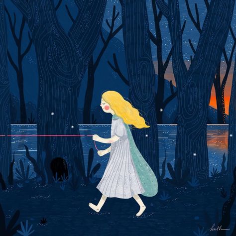 598 Likes, 17 Comments - Kathrin Honesta (@kathrinhonestaa) on Instagram: “"Then you must lay your finger, the same that wore the ring, upon the thread, and follow the thread…” Goblin Illustration, Goblin Princess, Goblin Art, Naive Illustration, The Goblin, Visual Metaphor, Green Goblin, The Princess, Book Illustration