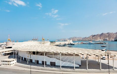 Muttrah Fish Market by Snohetta Architecture Today, Canopy Architecture, Calligraphy Arabic, Rooftop Restaurant, Fish Market, Chinese Design, Architecture Design Concept, The Stand, Concrete Structure