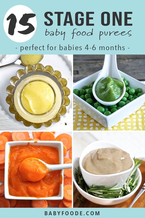 15 stage one baby puree recipes that will tempt your baby's taste buds! These easy recipes are made with nutrient dense whole fruits and vegetables with an added pinch of spice to make these purees out-of-this-world delicious! #baby #babyfood #stageone Stage One Baby Food, Green Bean Baby Food, Baby Food Recipes Stage 1, Apple Baby Food, Baby Purees, Sweet Potato Baby Food, Easy Homemade Baby Food, Baby Food Recipe, Puree Recipes