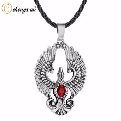 Chengxun Bijoux Talisman Pagan Wiccan Jewelry Eagle God Amulet Choker Vintage Necklace Men Pendant - Necklace - AliExpress Gothic Viking, Celtic Fashion, Red Crystal Necklace, Phoenix Pendant, Wiccan Jewelry, Triangle Necklace, Bird Jewelry, Necklace Fashion, Pet Necklace