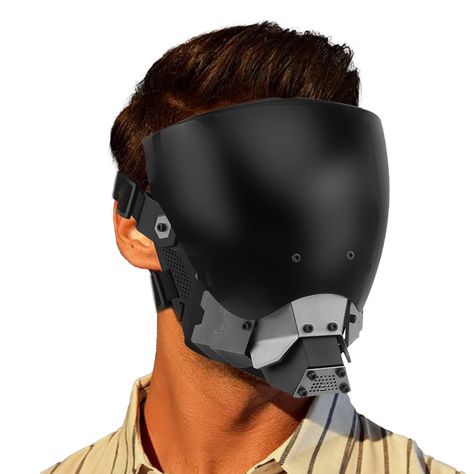 PRICES MAY VARY. Cyberpunk Mask: Wearable with elastic straps to secure to your head, adjustable for most head sizes. Removable lenses: The mask can be used alone or with lenses attached. Anti-fog: Lens with coating design, double-sided anti-fog, clear vision, does not affect normal activities. Lightweight: Weighing only 200g, Can be worn for a long time. Occasions: A great choice for parties, meetings, festivals, cosplay, comic con, and more, also perfect for taking photos in your daily life. Techwear Mask, Futuristic Mask, Cyberpunk Mask, Cyberpunk Helmet, Gothic Mask, Masks Halloween, Glasses Fit, Cyberpunk Aesthetic, Cool Masks