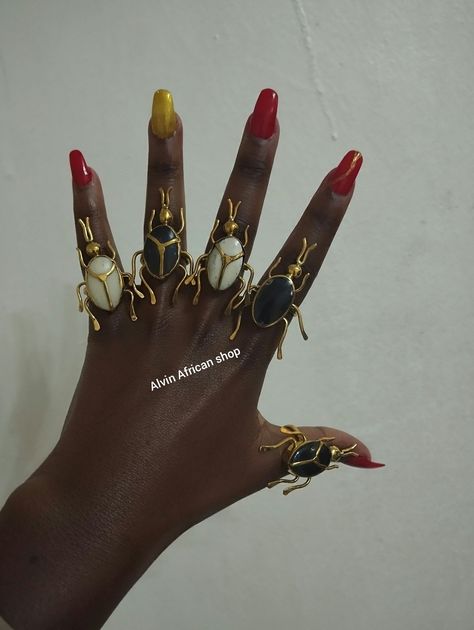 African Rings, Brass Jewelry Design, Black Owned Jewelry, Afro Jewelry, Rings Big, African Shop, Afrocentric Jewelry, Dope Jewelry Accessories, Rings Boho