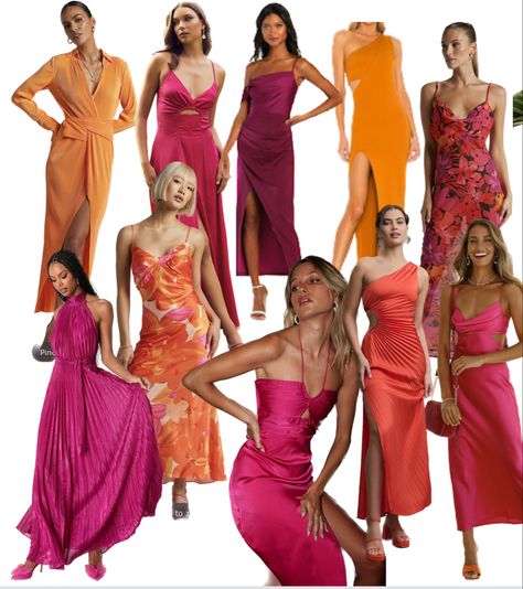 Wedding Guest Dresses September, Sunset Dress Code, Bright Bridesmaid Dresses, Pastel Bridesmaids, Colorful Bathing Suit, Formal Wedding Attire, 21 Diner, Beach Wedding Bridesmaids, Dress Websites