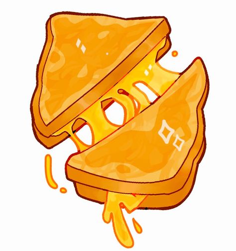 Food Chibi Drawing, Food Art Reference, Cartoon Food Drawings, Food Art Aesthetic, Aesthetic Food Art, Food Art Drawing, Cheese Drawing, Draw Food, Drawing Food