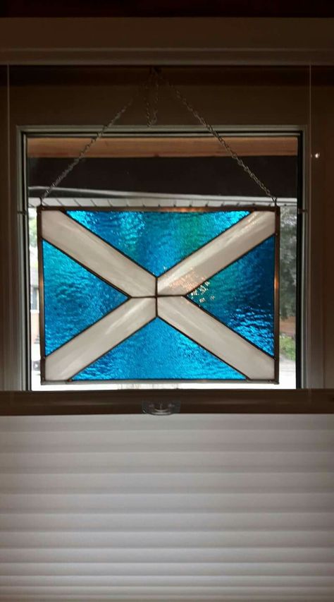 Scottish Flag Photo Tray, Scottish Flag, Glass Projects, Stained Glass Projects, Fused Glass, Stained Glass, Blinds, Tray, Flag