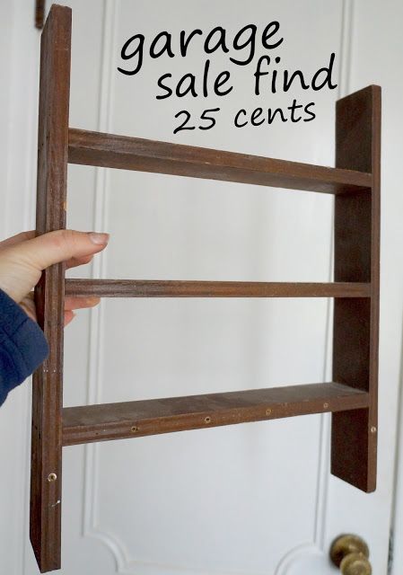 Kammy's Korner: 10 Yard Sale Hacks: Stop Overlooking Items Like These! Repurpose Spice Rack, Vintage Repurposed Items, Yard Sale Hacks, Kitchen Cabinets Storage Organizers, Diy Spice Rack, Budgeting Ideas, Thrift Store Upcycle, Wooden Spice Rack, Styling Shelves