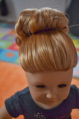 Our Generation Doll, American Girl Doll Hairstyles, Hair In A Bun, Custom American Girl Dolls, Dolls Hair, Sock Bun, American Girl Doll Diy, Our Generation Dolls, American Girl Clothes