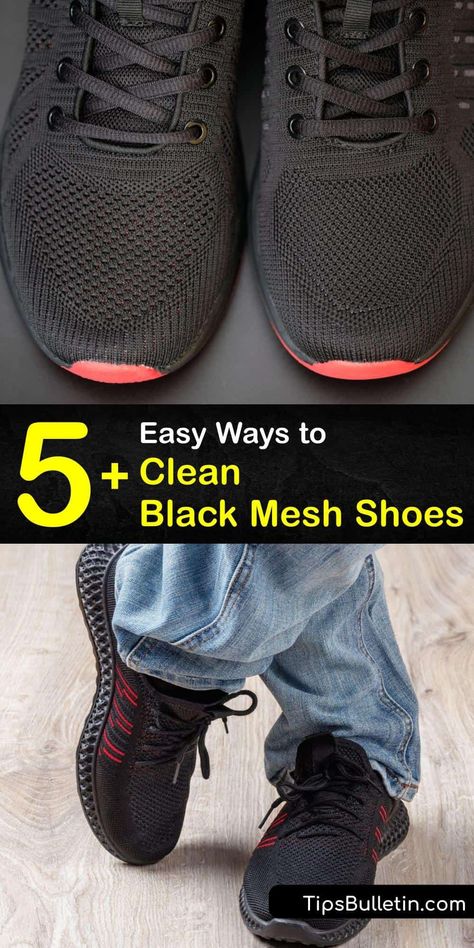 Although they do not stain as easily as white mesh shoes, black canvas shoes scuff and gather dirt too. Follow our easy steps for cleaning sneakers using a Magic Eraser and dish soap to restore the appearance of your shoes. #black #mesh #clean #shoes Cleaning Sneakers, Pink Mesh Top, Shoes Cleaning, Black Nike Sneakers, Black Canvas Shoes, Sketchers Shoes, Black Tennis Shoes, Black Nike Shoes, Shoes Hack