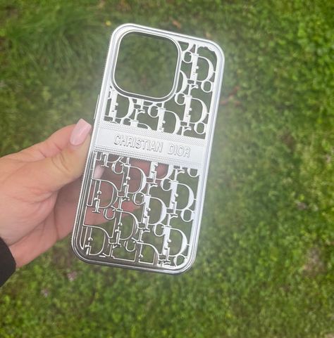 EncasedbyRach Black Dior Phone Case, Phone Cases Dior, Christian Dior Phone Case, Chrome Phone Case, Dior Phone Case, Dior Case, Bday Wishlist, Airpod Cases, Xmas List