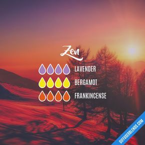 Zen — Essential Oil Diffuser Blend Essential Oil Combinations, Essential Oil Diffuser Blends Recipes, Essential Oil Diffuser Recipes, Oil Diffuser Recipes, Yl Essential Oils, Essential Oil Mixes, Essential Oil Blends Recipes, Diffuser Blend, Living Essentials Oils