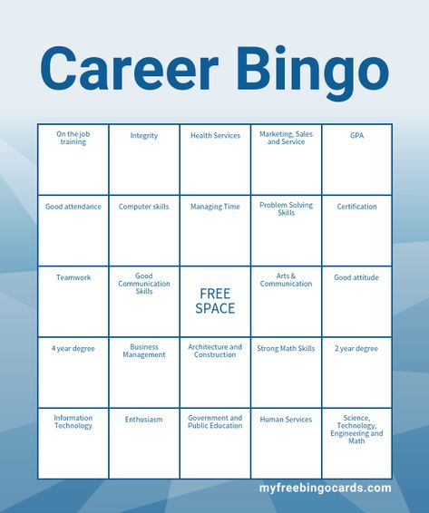 Virtual Career Bingo Career Games For High School, Career Readiness High School, Business Classroom, Brain Teasers For Teens, Business Architecture, Bingo For Kids, High School Counseling, Healthcare Careers, Career Readiness