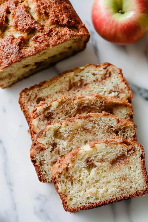 Apple Cinnamon Bread - Insanely Good Cinnamon Nut Bread, Apple Date Bread, Applesauce Quick Bread, Apple Oatmeal Bread, Apple Cinnamon Loaf, Cinnamon Apple Bread, Apple Rolls, Bread Loafs, Christmas Breads