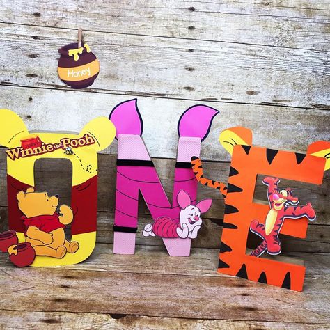 Diy Letter Ideas, Pooh Nursery, Pooh Party, Cookie Monster Birthday, Winnie The Pooh Themes, Winnie The Pooh Nursery, Pooh Birthday, Winnie The Pooh Birthday, Bear Birthday Party