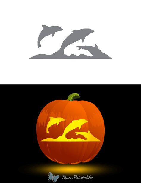 Hawaii Pumpkin Carving, Whale Jumping, Pumpkin Stencils Free, Pumpkin Carving Ideas, Pumpkin Stencil, Free Stencils, Carving Ideas, Pumpkin Pattern, Ocean Wave