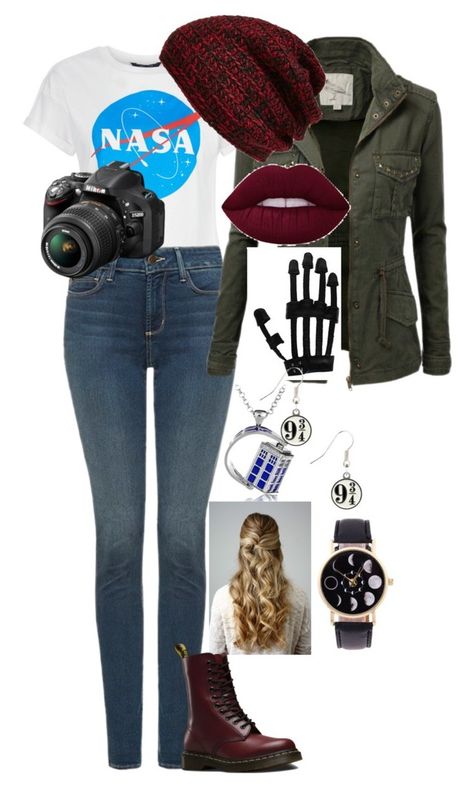 "comicon" by fan-fasion on Polyvore featuring NYDJ, J.TOMSON, Nikon, King & Fifth Supply Co., Majesty Black and Dr. Martens Comicon Outfit Casual, Comicon Outfit, Fandom Outfits, Future Outfit, White Crop, White Crop Top, Outfit Casual, Nikon, Leather Boots