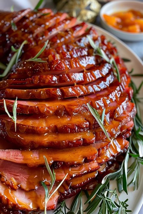 Slow Cooker Honey Glazed Ham - An Organized Chaos Bourbon Glazed Ham, Honey Baked Ham Recipe, Ham Recipes Baked, Spiral Sliced Ham, Apple Bourbon, Ham Glaze Recipe, Honey Glazed Ham, Bourbon Glaze, Ham Casserole