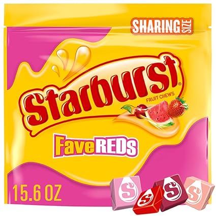 Amazon.com : STARBURST FaveReds Fruit Chews Summer Candy, Sharing Size, 15.6 oz Resealable Bag : Grocery & Gourmet Food Pinata Candy, Starburst Candy, Beach Candy, Fruit Chews, Summer Candy, Fun Moments, Chewy Candy, Candied Fruit, Watermelon Fruit