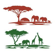 Dwight Tattoo, Africa Cake, Nature Embroidery Designs, African Safari Theme, Cuttable Designs, South African Design, Animal Kingdom Shirts, Safari Design, African Paintings