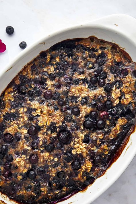 Blueberry Baked Oatmeal, Blueberry Oatmeal Bake, Oatmeal Bake, Banana Baked Oatmeal, Goat Cheese Appetizer, Food Dolls, Walnut Butter, Pistachio Butter, Baked Oatmeal Recipes