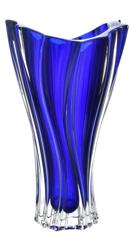 Cobalt Blue Vase, Bohemia Crystal, Vase Home Decor, Blue Glassware, Glass Wedding, Cobalt Glass, Bohemian Crystal, Glass Flower Vases, Elegant Centerpieces