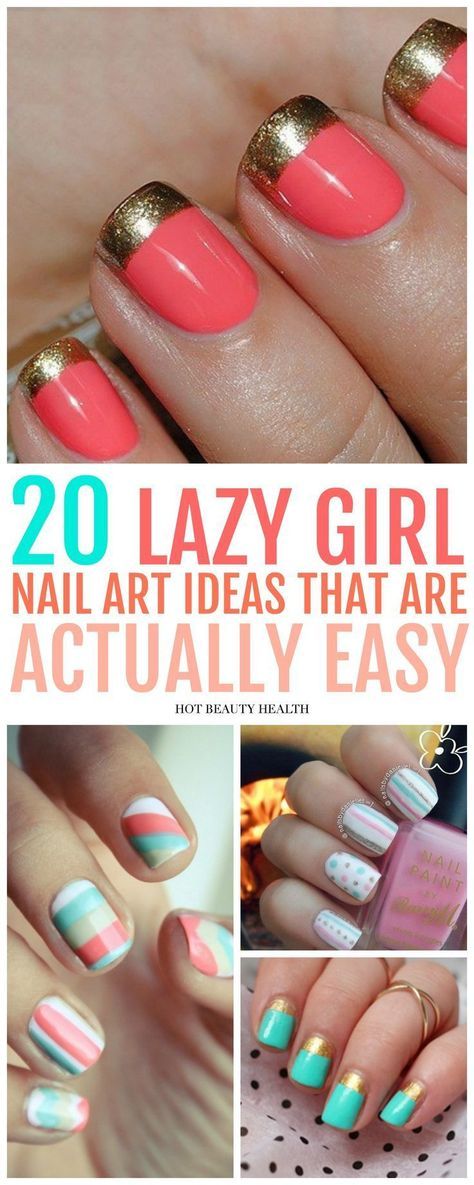 Here’s a curated list of 20 simple nail art designs for beginners. These cute diy nail ideas are so easy that any nail newbie can do them! Click pin for step by step tutorials! #naildesigns Diy Nail Ideas, Do It Yourself Nails, Nail Art Designs For Beginners, Kids Nail Designs, Nail Art Diy Easy, Simple Nail Art, Easy Nails, Simple Nail Art Designs, Diy Nail Designs