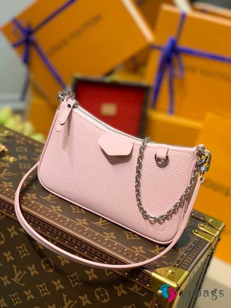 LV Easy Pouch On Strap Epi Leather in Pink M80471 - uubags.org Lv Multi Pochette, Louis Vuitton Mini Pochette, French Luxury Brands, Model Makeup, Lv Bags, Lv Handbags, Wholesale Bags, Online Shopping For Women, Simple Bags