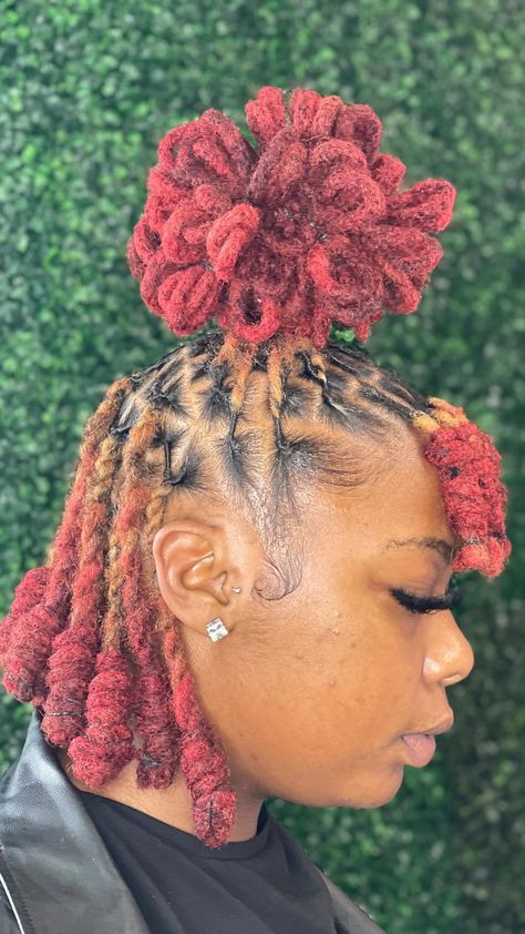 poppinandlocn on Instagram: Half Up Halp Down • A Petal Pony & A Bang ————————————————————————————— Stay Poppin My Shit 🤭 BOOK YOUR APPOINTMENT TODAY You must… Half Up Half Down Dreads Hairstyles, Loc Extensions Styles For Women, Half Up Half Down Petal Bun Locs, Cute Locks Hairstyles, Petals Locs Style, Locs Hairstyles Half Up Half Down, Half Up Half Down Dread Styles, Locs Half Up Half Down Styles, Half Up Loc Styles