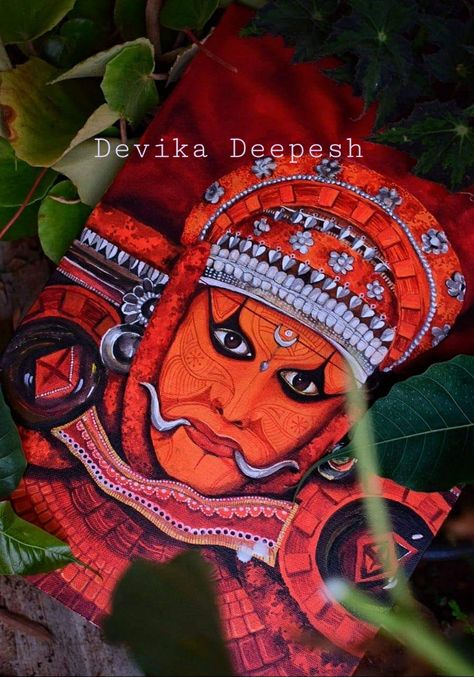 Theyyam Art Painting, Theyyam Drawing Outline, Theyyam Mural Painting, Theyyam Art Drawing, Theyyam Paintings, Theyyam Drawing, Theyyam Painting, Theyyam Art, Sketchbook Goals