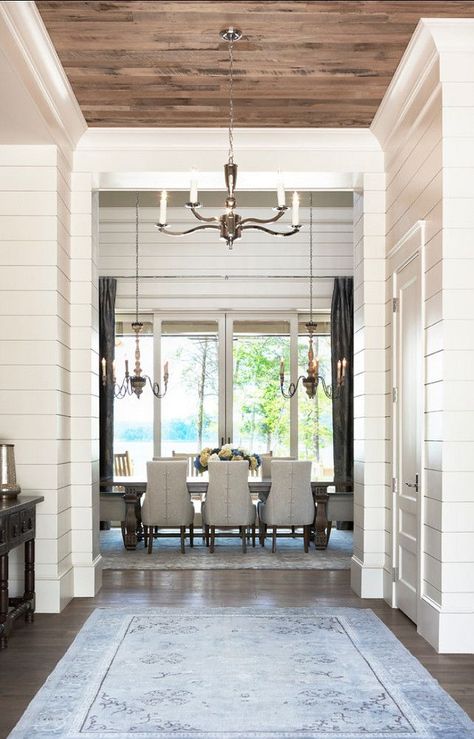 25+ Plank Wall Inspiration's - Two Thirty-Five Designs Plank Walls, The Dining Room, Wood Ceilings, Ship Lap Walls, Style At Home, The Design Files, My New Room, Luxury Interior Design, Home Fashion