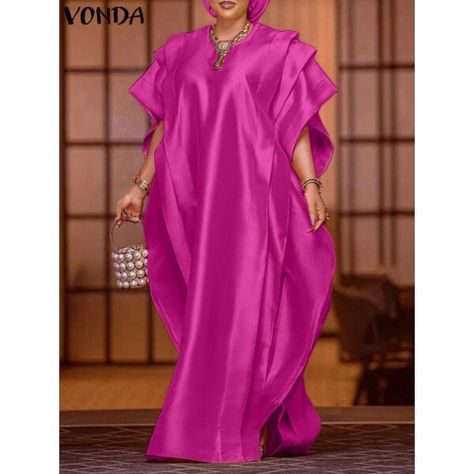 Just found this amazing item on AliExpress. Check it out! $19.80 40％ Off | VONDA Oversize Maxi Dress Women Elegant Short Sleeve Ruffled Satin Silk Party Sundress 2023 Casual Loose Solid Color Summer Robe Butterfly Sleeve Dress, Short Maxi Dress, Elegant Maxi Dress, Dress Women Elegant, Maxi Robes, Summer Maxi, Satin Maxi, Plus Size Summer, Satin Maxi Dress