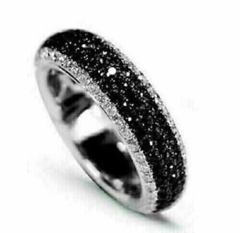 (eBay) Find many great new & used options and get the best deals for 3Ct Round Lab-Created Black Diamond Engagement Band Ring 14K White Gold Plated at the best online prices at eBay! Free shipping for many products! Black Diamond Band Ring, Black Diamond Band, Eternity Engagement Band, Black Diamond Bands, Round Diamonds Wedding Band, Wedding Ring Diamond Band, Black Diamond Engagement, Black Diamond Ring, Eternity Wedding Band