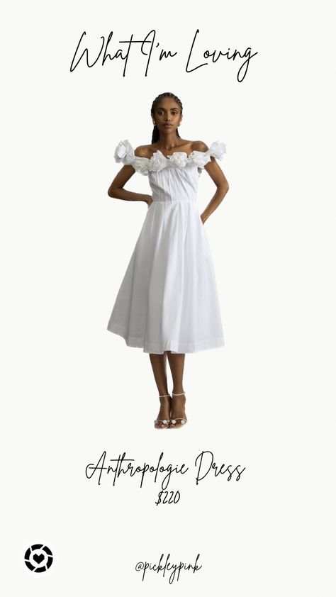 Anthropologie dress - Anthropologie find - new at Anthropologie - wedding guest outfit - ootd - expensive dress - midi dress - flutter sleeves - off the shoulder dress - bride - white dress - bachelorette #LTKfit#LTKwedding#LTKstyletip Anthropologie Bridal, Expensive Dresses, Anthropologie Wedding, Dress Bride, Ruffled Dress, Off The Shoulder Dress, Dress Midi, Guest Outfit, Anthropologie Dress