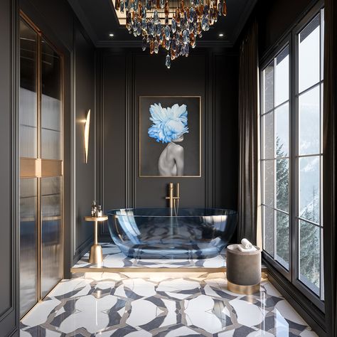 NeoClassical Bathroom Design Neoclassical Interior Design Bathroom, Neo Classical Bathroom Design, Neoclassical Bathroom Design, Luxury Classic Bathroom, Neo Classical Bathroom, Neoclassical Bathroom, Luxury Public Bathroom Design, Baths Interior, Architecture Model House