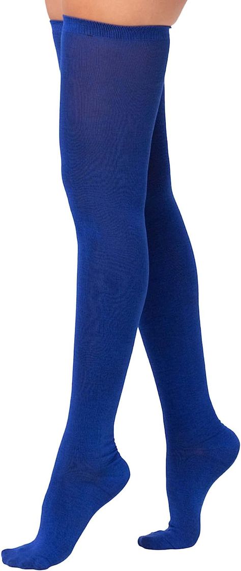 Love Classic Blue Cotton Extra-Long Thigh High | Lightweight Socks for Women (Small: Shoe Size 6-9) at Amazon Women’s Clothing store Smaller Thighs, Black Thigh High, Black Stars, Thigh High Socks, Socks For Women, Christmas 2023, Long Boots, Black Star, Amazon Women