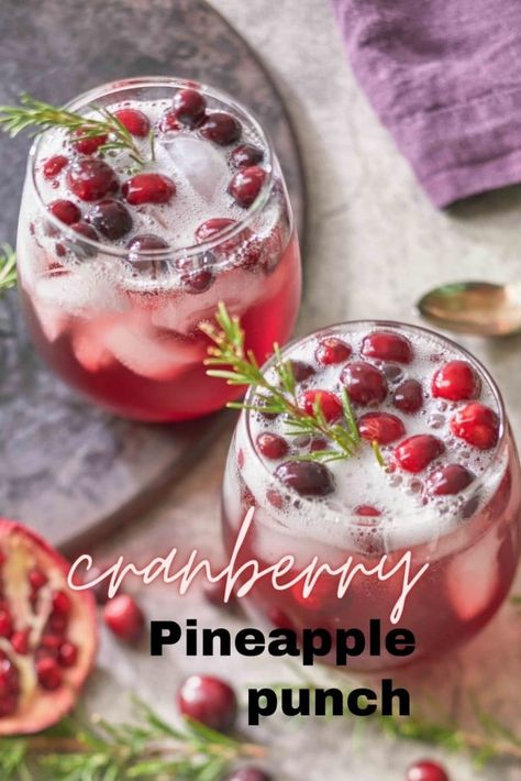 cranberry pineapple punch pin image Cranberry Pineapple Punch, Sweet Lemonade Recipe, Pineapple Shots, Cranberry Champagne Cocktail, Pineapple Sangria, Cranberry Drinks, Yummy Christmas Treats, Pineapple Punch, Pineapple Drinks