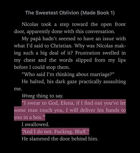 My Sweetest Oblivion, Nicholas Russo The Sweetest Oblivion, The Sweetest Oblivion Quotes, Sweetest Oblivion Quotes, The Sweet Oblivion, Oblivion Quotes, Nico Russo The Sweetest Oblivion, Sore Quotes, Nico And Elena