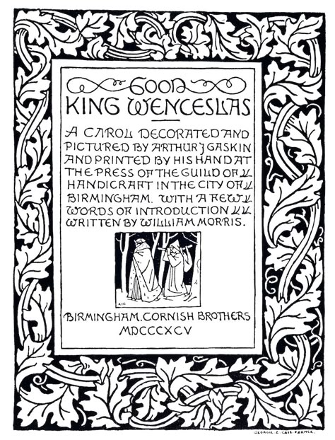 Good King Wenceslas, Public Domain Art, William Morris Patterns, Free Illustration Images, Vintage Borders, Pre Raphaelite, Wood Cut, Christmas Card Set, Illuminated Manuscripts